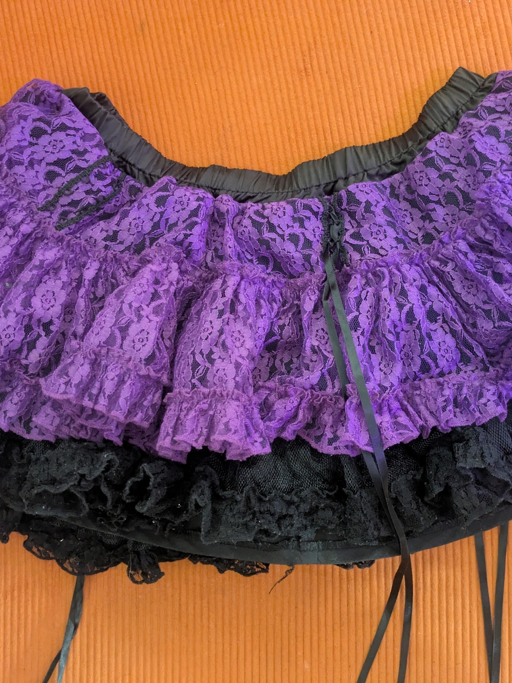 Purple Lace Ruffled Skirt